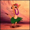 Timon dancing the hula