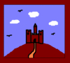 Dark Red Castle with m. grass