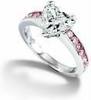 Pink heart diamond ring