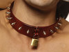 Red Steel Spiked Collar