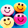 been given smiley cupcakes :)