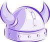A purple helmet with the horn